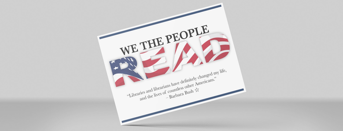 We the people read postcard.